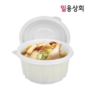 [ILYONG] 미니 탕용기 JH 158파이 중 850ml 100세트 PP 반투명 삼계탕용기, 100개, 1세트