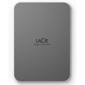 LaCie Mobile Dive 4TB 외장 하드 드라이브 휴대용 HDD Moon Silve USBC 3.2 PC 및 Mac용 재활용품 Adobe All Apps Plan, Refesh_Space Gey  2TB