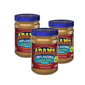 아담스 내추럴 무염 크리미 땅콩버터 피넛버터 Adams Unsalted Creamy Peanut Butter