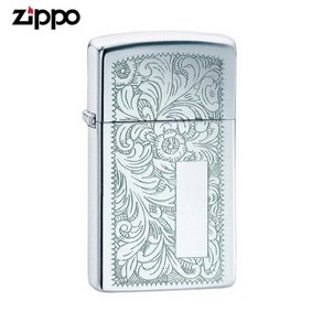 ZIPPO 슬림 라이터 1652 slim chrome Venetian 오일+심지+부싯돌 3종세트 포함