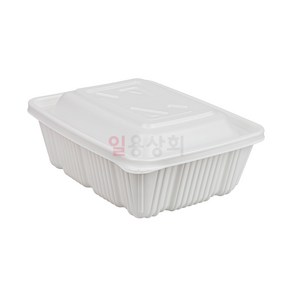 [ILYONG] 사각 찜용기 JH 2722 대 3200ml 50세트 백색, 50개, 1세트