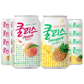 동원 쿨피스 복숭아맛350ml 12캔+파인애플맛350ml 12캔