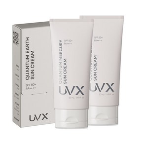 UVX 유브이엑스 퀀텀 머큐리 데일리 선크림x2개 + 어스 무기자차 선크림(1.5mlx7ea), 1개