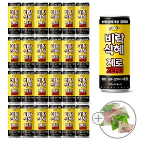 팔도 비락식혜 제로 슬림캔 238ml (소프트젤리 증정), 24개