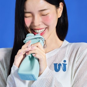 롤리롤 접이식 실리콘 물병, 민트, 600ml, 1개