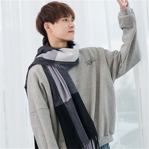 미투리아 겨울 남성 목도리 고급 체크무늬 머플러