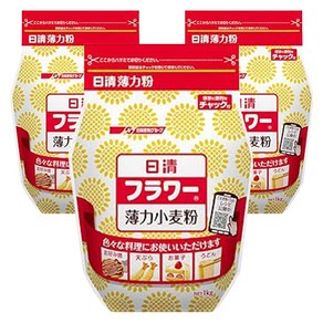 Nisshin Seifun 플라워 박력분, 1kg, 3개