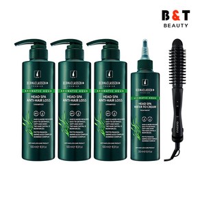 더마클라센 헤드스파 헤어로스 샴푸 500ml x3 + 트리트먼트 250ml + 헤어 롤 고데기, 1개