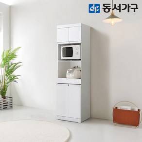 동서가구 퓨어 스마트바 600 렌지대 수납장 상부장 DF644300, 화이트그레이