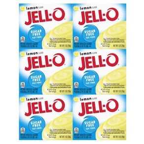 Jell-O Instant Lemon Suga-Fee Fat Fee Pudding & Pie Fill 젤로 인스턴트 레몬 무설탕 무지방 푸딩 & 파이 필링(1온스 상자 6팩, 6개, 28g