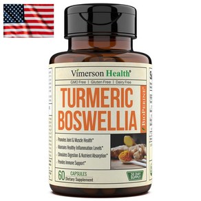 Vimeson Health Tumeic Cucumin Supplement with Boswellia Seata Extact 비머슨 헬스 울금 보스웰리아 60캡슐, 1개