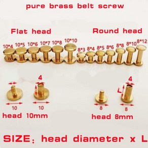 리벳 못 단단한 황동 벨트 나사 시카고 도서 바인딩 네일 스터드 사진 앨범 가죽 공예 스터드용 헤드 8mm 10 세트