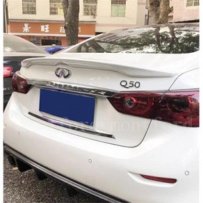 ABS 소재 자동차 리어윙 프라이머 컬러 리어 스포일러 인피니티 Q50 Q50S 2013 2017, 3) Unpainted