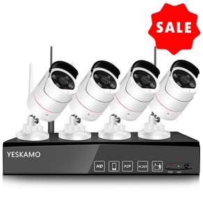 예스카모 YESKAMO 8채널 보안 CCTV 카메라 세트 300만화소 무선 원격 조작 스마트 카메라 예스카모, KR-NK02-10804, 1개