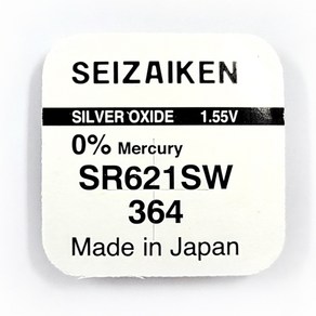세이코 세자이켄 SR 무수은전지 시계배터리 364 (SR621SW) - 1알, 1개, 1개입