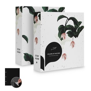 스토리앨범 플라워앨범 흑지접착, 50매, 화이트