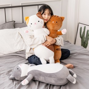 토이웍스 KC인증 귀욤냥이 고양이 바디필로우 인형 70cm, 브라운, 1개