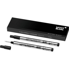 Black Mont Blanc Rolleball Refill Legand Fine 2X1 Mystey Black (105166), nullSET, 1개