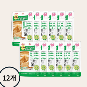 아이시아 먀우먀우 크림수프 파우치 40g 4종혼합 인기구성 12개 1박스, [MMC-4]가다랑어포, 1세트
