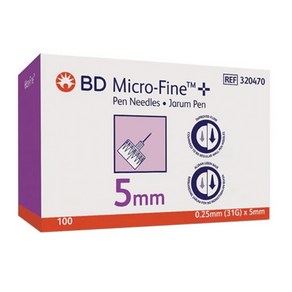 BD 비디 31G 5mm 인슐린 멸균주사침 주사바늘 펜니들 200개+사은품(알콜솜200매) 당뇨소모성재료, 2개, 100개입