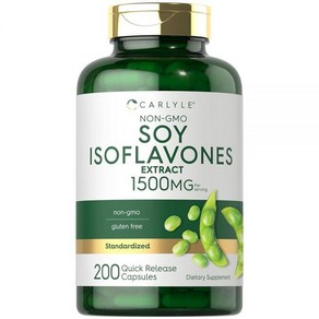 Calyle Soy 여성 및 남성용 이소플라본 1500mg  200캡슐  GMO 프리 글루텐 프리 추출물 보충제, 1개, 200정