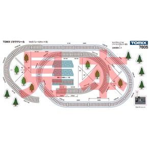 TOMIX N 게이지 TOMIX 디오라마 씰 Vol.5 레일 세트 B 7805 철도 모형 용품, 1개