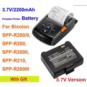 휴대용 프린터 배터리 PBP-R200 Bixolon SPP-R210 SPP-R200 SPP-R200III SPP-R200II 3.7V 버전용 2200mAh, 한개옵션0, 한개옵션0