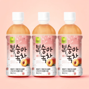 웰그린 복숭아녹차 향긋하고 깔끔한 맛, 340ml 20개