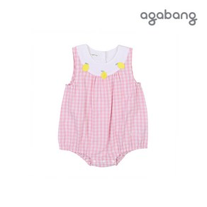 [아가방 ] 본 란레몬체크바디수트 (모자) 01Q327955 등원복 놀이방 출산 백일 돌