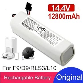 오리지널 로봇 진공 청소기 교체 배터리 Deame F9 D9 L10 Po Plus RLS3 RLS5 RLS5L RLS5D 부품 14.4V 12800mAh, [04] 1PC-9800mAh