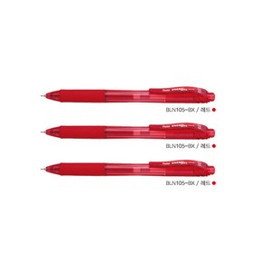 Pentel 에너겔 X 메탈&니들선텍 포인트펜, 니들팁(0.5mm), 3개, 적