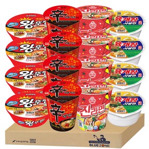 [블루존] 소컵 4종 16개입 세트 (신라면4+육개장4+미니왕뚜껑4+진라면4)