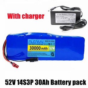 리튬 배터리 자동차 전기 자전거 스쿠터 충전기 52V 14S3P 30Ah 30000MAh 18650 1000W, 2) 52v30ah with chage