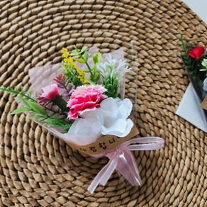 Fondant Flowe 미니조화꽃다발 납골당 미니꽃다발 미니미니 꽃다발, 진핑카네이션