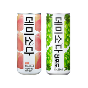 데미소다 복숭아 250ml 10캔+청포도 250ml 10캔 총20캔