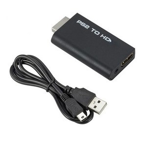 휴대용 PS2 to HDMI 480i/480p/576i 오디오 비디오 컨버터 3.5mm 출력 지원 모든 디스플레이 모드 TO