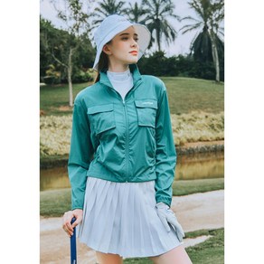 클리브랜드[NC강남] S/S 초초경량 봄부터 여름까지 입는 나일론스판 허리스트링 여성 풀집 바람막이 골프점퍼