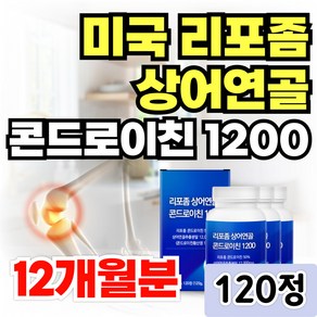 미국산 리포좀 상어연골 콘드로이친 1200 / 약국 철갑상어 홈쇼핑 콘도로이친 닥터린 (옵션선택), 3개, 120정