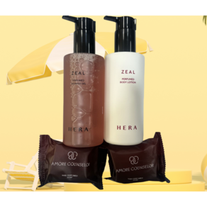 HERA 헤라 지일 샤월젤 250g+ HERA 헤라 지일 바디로션 230ml + 지일 비누 2개