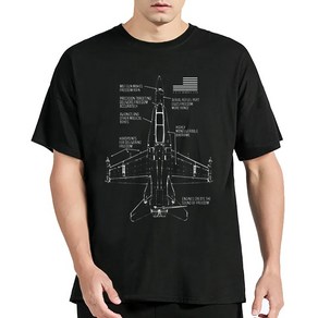 F/A-18 호넷 다목적 전투기 티셔츠 (미국 FA18 슈퍼호넷 남자 반팔티)