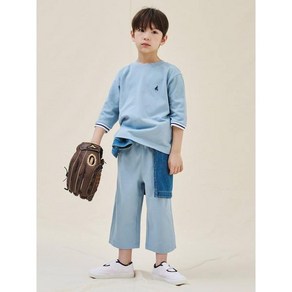 [브랜드정품]빈폴키즈 공식브랜드관 [BEANPOLE KIDS] 7부 피케 상하세트 스카이 블루 (BI5241U07Q) 등교룩 등원룩