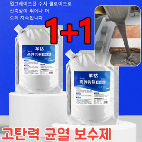 1+1 [10초 속건] 지붕 바닥 균열 보수 그라우팅 접착제 속건 고탄력 균열 보수제, 500g*3+3, 2개