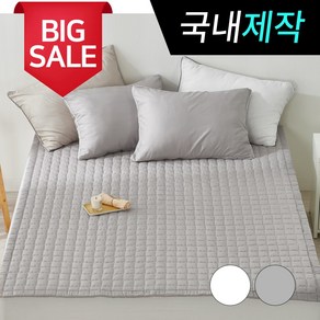 띵스룸 블랙라인 100수 고밀도 순면 알러지케어 고정밴드 침대패드, 블랙라인 화이트