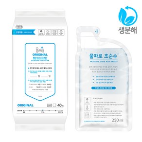 물따로 생분해 신생아물티슈 오리지날 리필형 (40매12set), 단품