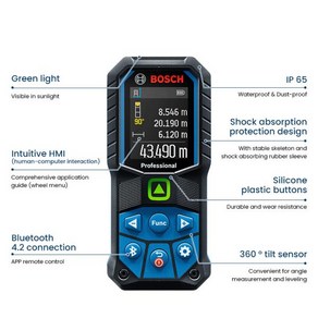 BOSCH GLM 50-27 CG 녹색 레이저 거리 측정기 50M 다기능 IP65 블루투스 계량기 도구, 1) 50m, 01 50m