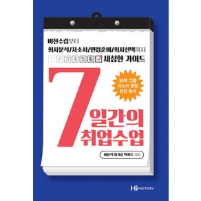 7일간의 취업수업:비전수립부터 회사분석/자소서/면접준비/회사선택까지 세심한 가이드