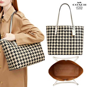 코치 시티 하운드스투스 패턴 토트 CJ626 City Tote With Houndstooth [미국LA]