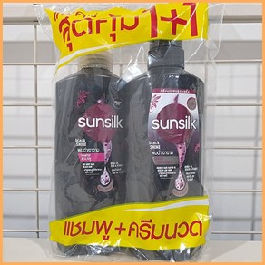 태국 썬실크(Sunsilk) 샴푸1통+컨디셔너1통 세트상품 블랙샤인 Black Shine, 1개, 625ml