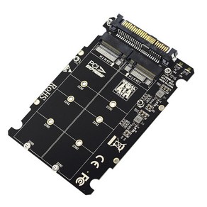 2 in 1 M.2 NVME SATA U2PCB M.2 NVME SSD 키 M 키 B SSD to U.2 SFF-8639 어댑터 PCIE M2 변환기 데스크탑 컴퓨터 부품, 하나, 검정, 1개