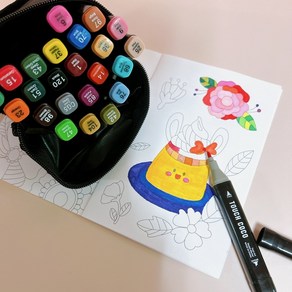 24색 마카펜 미술 그림 색칠, 1개
